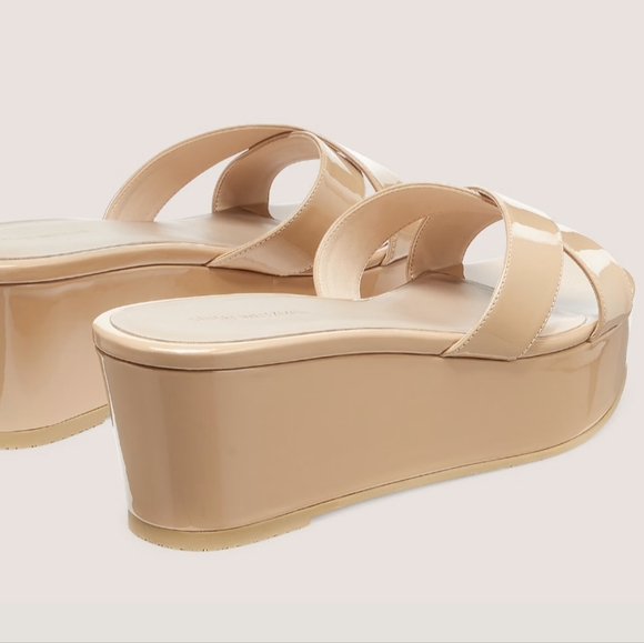 New Stuart Weitzman Avenue 65 Flatform Wedge Slide Sandal Size 8 - Picture 3 of 5